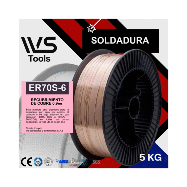 Rollo de alambre MIG ER70S-6 WS Tools 5Kg - Image 2