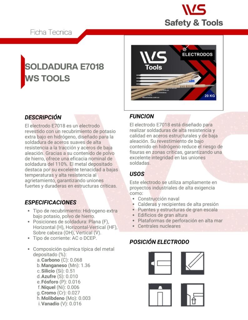 Ws Tools Soldadura 7018 1/8 WS Tools 5Kg-20Kg - WSCOLOMBIA